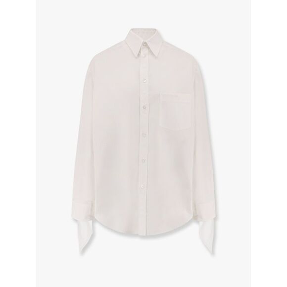 Balenciaga Women Oversize Cotton Shirt With Knotted Details - Picture 1 of 5
